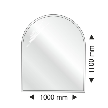 Напівкругла скляна основа під піч 1100x1000х8 мм, фото 1 , 4515грн