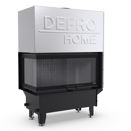 Кутова камінна топка з водяним контуром Defro Home Riva M BL G Short 19 кВт на дровах (ліве скло) - чорний шамот, фото 1 , 297076грн