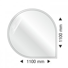 Кругла скляна основа під піч з фаскою 1100x1100 мм фото