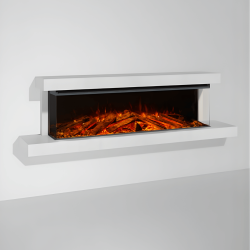 Трьохсторонній електрокамін La Nordica LUMEN 1600 з обігрівом (з рамкою Chalk) фото