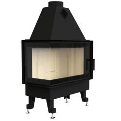 Кутова камінна топка M-FIRE 80 17 кВт на дровах (ліве скло) фото