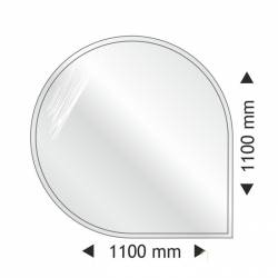 Кругла скляна основа під піч з фаскою 1100x1100 мм фото