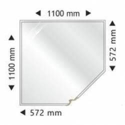 Пʼятикутна скляна основа під піч з фаскою 1100x1000 мм фото