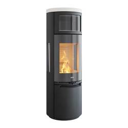 Сталева піч-камін на дровах Heta Scan-Line 900B side windows з духовкою 6,8 кВт (Limestone top Glass door) фото