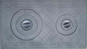 Плита чавунна на 2 конфорки з візерунком "Булат" 710х410 мм фото