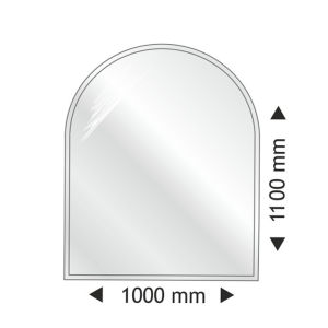 Напівкругла скляна основа під піч 1100x1000х8 мм фото