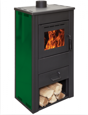 Піч на дровах Termo Sistem TERMOKREKA LUX (зелений) 8 кВт печі опалювальні для дому та дачі фото