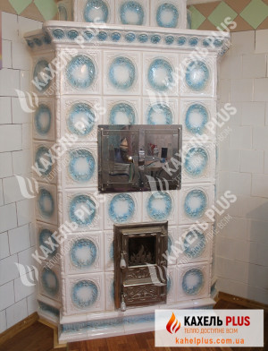 Кахельна кухня "Melissa" біло-голуба фото