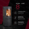 Сталева піч-камін на дровах Heta Scan-Line 8 side windows 4,7 кВт (Steel) , фото 5, 159650грн