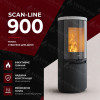 Сталева піч-камін на дровах Heta Scan-Line 900 6,8 кВт (Glass door soapstone top), фото 7, 210892.5грн