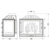 Камінна топка UNIFLAM 700 STANDARD з шибером ліве бокове скло, фото 4, 41538грн