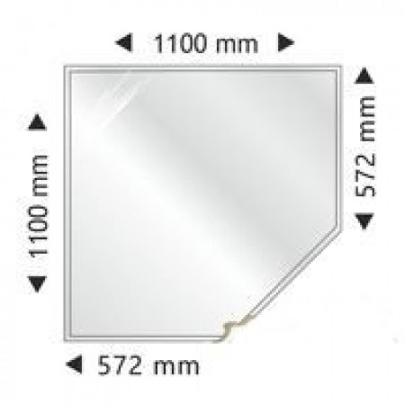 Угловая стеклянная основа под печь с фаской 1100x1000 мм, фото 1 , 4472грн