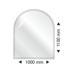 Полукруглая стеклянная основа под печь 1000x1100х8 мм фото