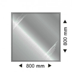 Квадратная стеклянная основа под печь тонованая с фаской 800x800 мм фото