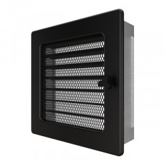 Вентиляционная решетка для камина SAVEN 17х17 черная с жалюзи фото