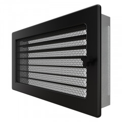 Вентиляционная решетка для камина SAVEN 17х30 черная с жалюзи фото