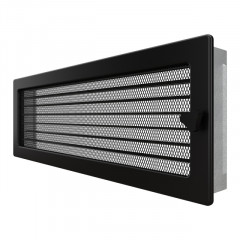 Вентиляционная решетка для камина SAVEN 17х49 черная с жалюзи фото