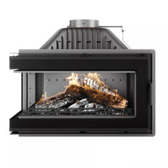 Каминная топка KAWMET W16 с левым боковым стеклом ECO Black 13.5 кВт фото