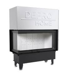 Угловая каминная топка с гильотиной Defro Home Intra L BL G 16 кВт на дровах (с левым угловым стеклом) фото