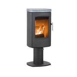 Стальная печь-камин на дровах Heta Scan-Line 7D 4,5 кВт (Sandstone top Turnable Pedestal) фото