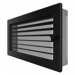 Вентиляционная решетка для камина SAVEN 17х30 черная с жалюзи фото