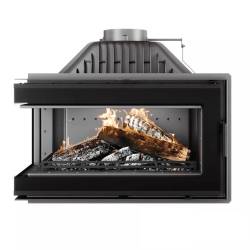 Каминная топка KAWMET W16 с левым боковым стеклом ECO Black 13.5 кВт фото