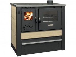 Кухонная печь на дровах Pro-Thermo Panonia бежевая с варочной поверхностью фото