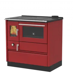 Кухонная печь ALFA-PLAM ALFA 85 G (красная) с варочной поверхностью и духовкой отопительно-варочная   фото