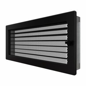 Вентиляционная решетка для камина SAVEN 17х37 черная с жалюзи фото