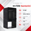 Стальная дровяная печь-камин M-Fire Santorini с дровницей 12 кВт (черный шамот), фото 9, 83589грн