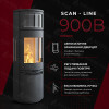 Стальная печь-камин на дровах Heta Scan-Line 900B side windows с духовкой 6,8 кВт (Steel), фото 5, 251420грн