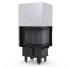 Кутова камінна топка з гільйотиною Defro Home Intra XS BP Mini G 8 кВт на дровах (з правим кутовим склом) чорний шамот